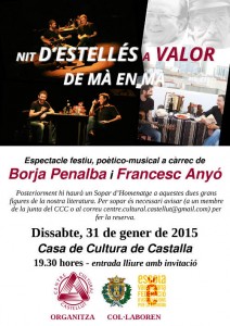 Estellés i Valor, “De mà en mà” el pròxim 31 de gener a la Casa de Cultura de Castalla.