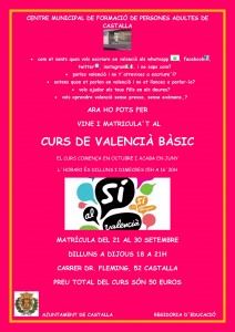 CURS VALENCIÀ NIVELL BÀSIC 2015-2016