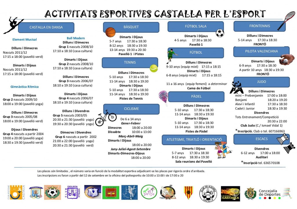 Activitats esportives Castalla per l'esport