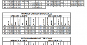 Horarios de invierno 2016 de Subus Alicante - Alcoi pasando por Castalla.