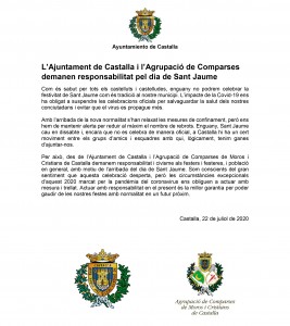 Comunicat Ajuntament Sant Jaume