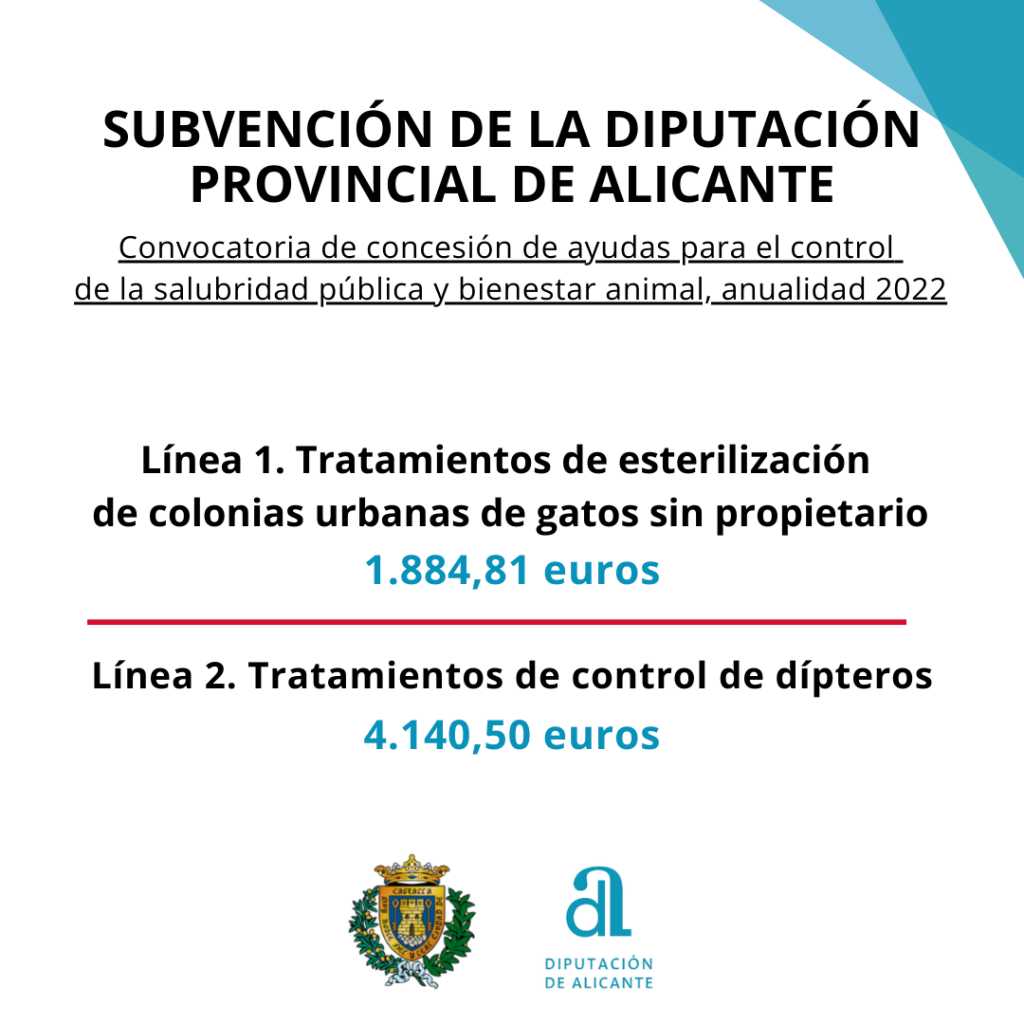 Castalla recibe una subvención para el control de la salubridad pública y bienestar animal